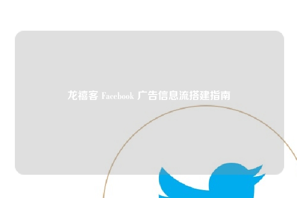 龙禧客 Facebook 广告信息流搭建指南