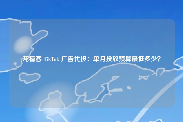 龙禧客 TikTok 广告代投：单月投放预算最低多少？