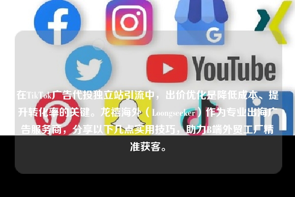 在TikTok广告代投独立站引流中，出价优化是降低成本、提升转化率的关键。龙禧海外（Loongseeker）作为专业出海广告服务商，分享以下几点实用技巧，助力B端外贸工厂精准获客。